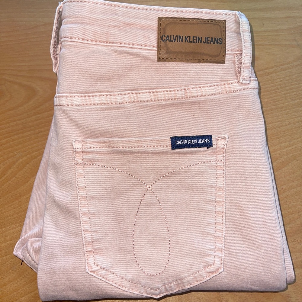 Calvin Klein Blush Pink Pants Mom Jeans Soft Hi Rise Size 4 EUC